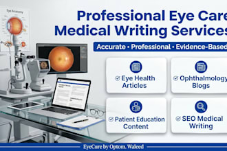 write professional optometry and ophthalmology medical content