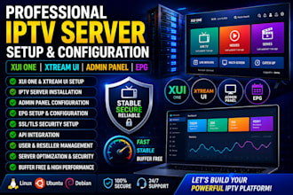 setup iptv server, xuione, xtreamui, server setup configuration, admin panei,epg