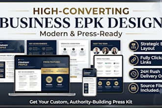 business epk design corporate press kit clickable brand media kit PDF one pager