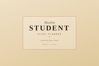 design a muslim student study planner printable pdf