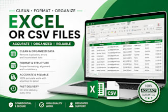 clean excel data, format,organise and remove duplicates in excel spreadsheet