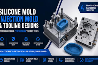 design plastic injection mold silicone mold and manufacturing tooling
