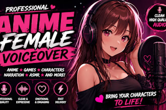 record female video game voice asmr anime girl cartoon character voice acting