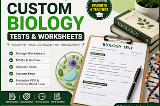 creat custom biology test and worksheets