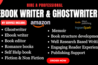 be ebook ghostwriter, ebook writer, book editor, ghost book writer