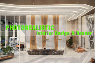 create a commercial space design and rendering