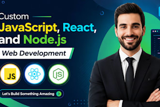 do custom javascript react and node js web development