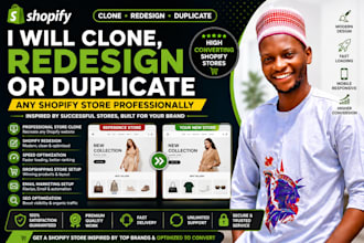 clone redesign duplicate shopify store gampages pagefly professionally