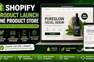 create shopify product launch one product store landing page email capture forms