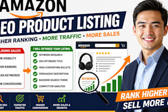 create an amazon SEO product listing for higher ranking, traffic and sales