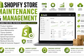 maintain, update and optimize your shopify store