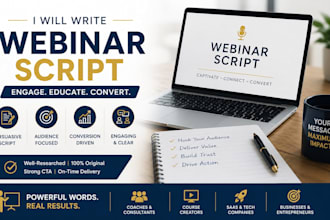 write perfect webinar script, sales webinar, presentation script, and PPT slides
