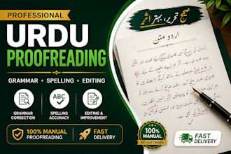 provide accurate urdu proofreading and editing