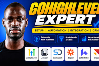 setup gohighlevel jobber automation suitedash zapier integration lofty crm cloze
