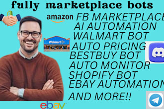 do facebook marketplace bot, posting bot, ebay bot shopify bot, price alert bot