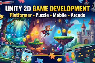 develop unity 2d game, platformer, puzzle, mobile game in unity