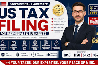 do us tax filing, us tax return, business tax, llc tax, 1120 1040 5472 cpa