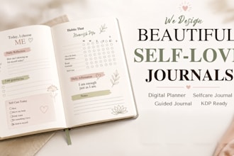 do kdp self love journal spiritual selfcare, self guided digital journal planner