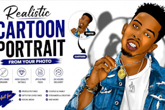 draw realistic cartoon potrait