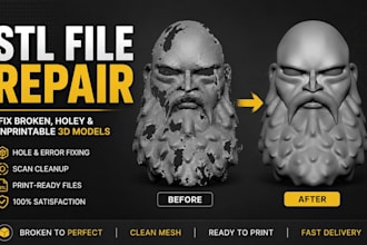 fix stl mesh, repair 3d files, and optimize models for 3d printing