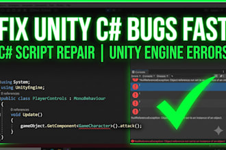 fix csharp code bugs and script errors in your unity game