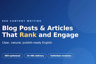 write engaging SEO blog posts and articles in fluent english