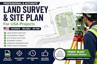 create professional land survey site plans for USA