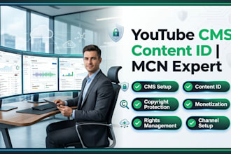 provide youtube cms, content id and mcn setup services