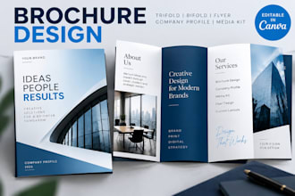 design minimalist canva brochure brand media kit flyer company profile materials