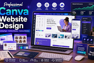 build canva business website design canva landing page portfolio template websit