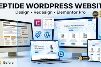 design or redesign peptide wordpress website with elementor pro