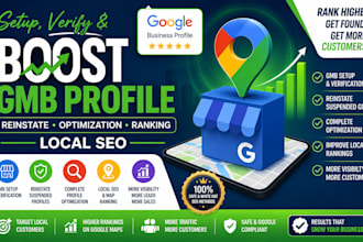 setup verify boost gmb profile reinstate gmb optimization ranking local seo