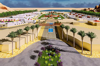 design 3d sustainable residential community, alfanar, workforce camp master plan