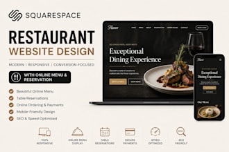 design squarespace restaurant website with online menu