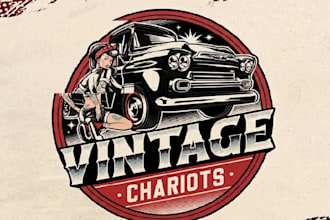 create modern vintage car logo design