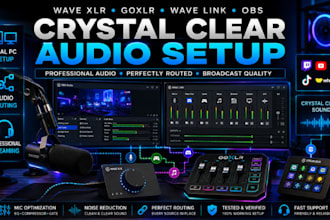 set up wave xlr, elgato wave link, goxlr and obs for crystal clear audio