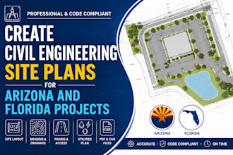 create civil engineering site plans for arizona and florida projects