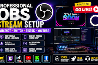 setup professional obs stream for whatnot, twitch, tiktok and youtube