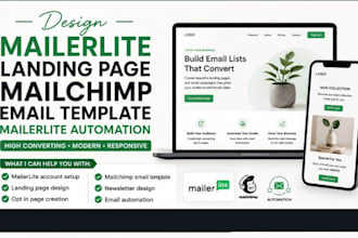 design mailerlite landing page, mailchimp email template, mailerlite automation