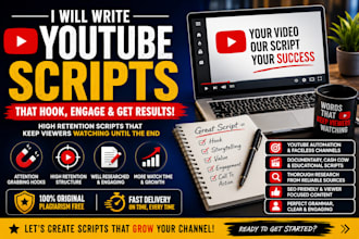 be your youtube script writer for documentary, history, sport and finance videos