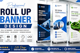 design modern retractable roll up banner, signage and billboard