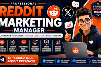 be your x, reddit marketing manager for brand website growth