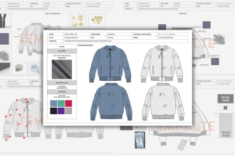 make your clothing tech pack and flat sketch for production