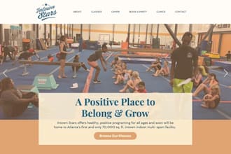 design wix gymnastics website gymnastics academy tumbling class website design