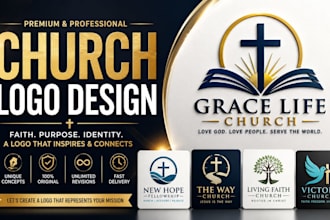 design church logo for ministry and christian brand