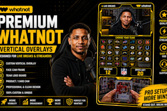 design broadcast ready whatnot vertical overlays for obs auction sellers