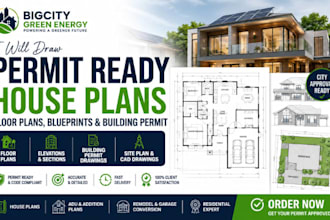 draw 2d floor plans, house plans, adu plans and city permit drawings