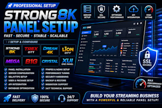 setup reseller panel, strong8k dream4k trex, lion ott, mega, crystal, starshare