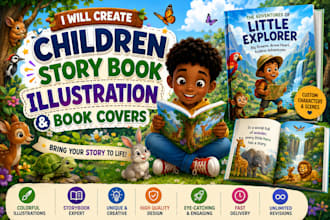 do children story book illustration, children book illustration, book design