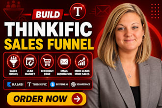 build thinkific sales funnel checkout page lead magnet email automation